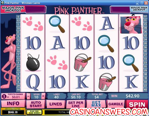 pink panther inspector clueso. pink panther video slot