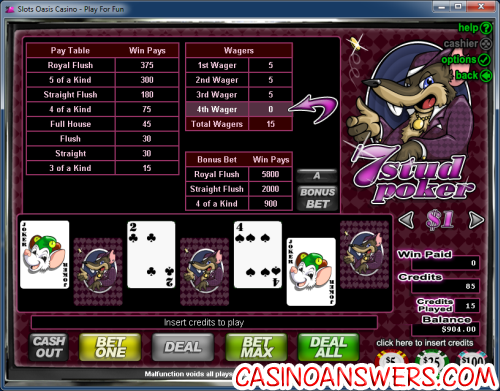 7 stud video poker