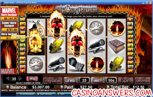 ghost rider marvel comic video slot 1