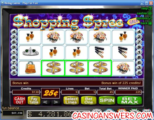 shopping spree video slot