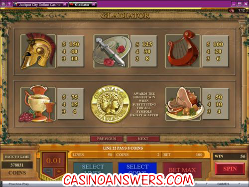 gladiator slot machine 2