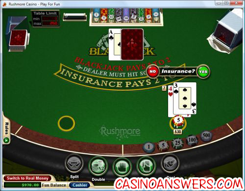 blackjack online insurance bet