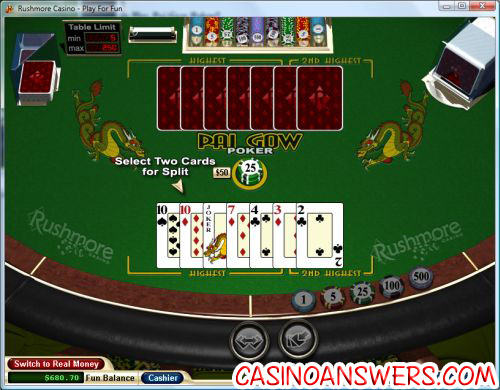 pai gow poker rules 2