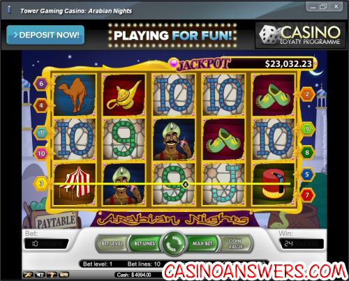 arabian nights progressive jackpot slot