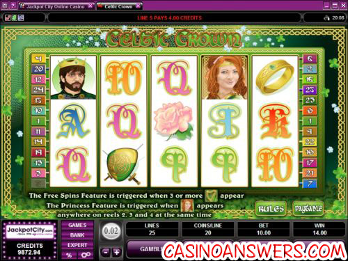 celtic crown video slot