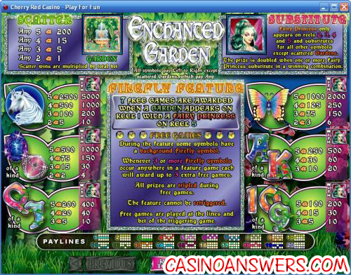 enchanted garden bonus game