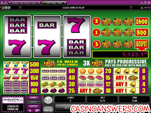 fruit fiesta 3 reel progressive jackpot