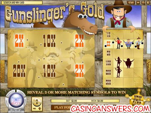 gunslingers gold scratch card