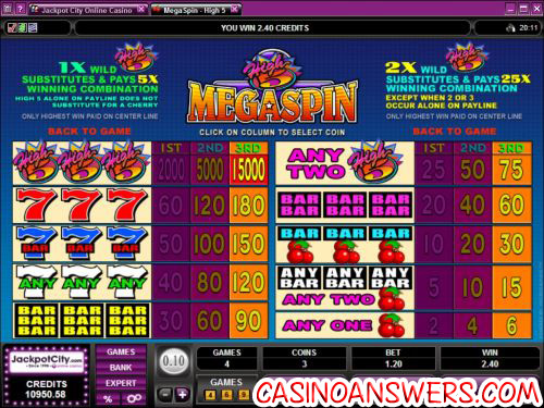 high 5 mega spin slot machine