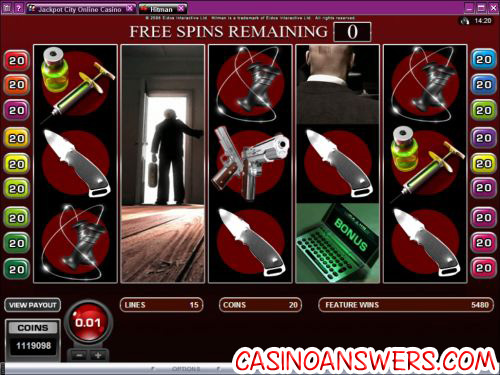 hitman video slot screenshot 1