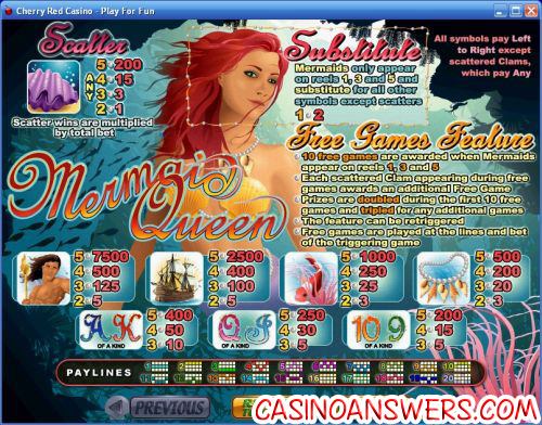 mermaid queen video slot bonus game