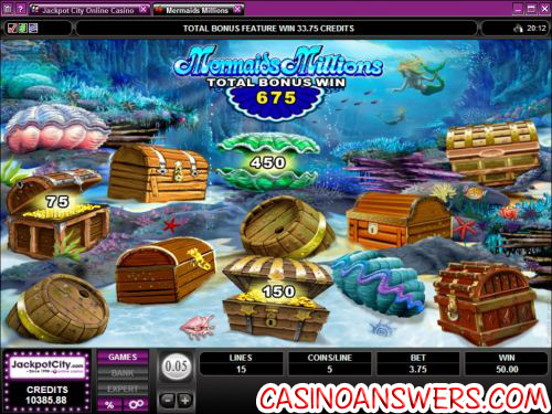 mermaids million casino bonus game