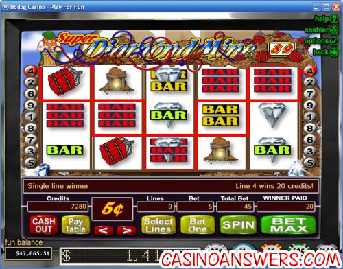 super diamond mine video slot