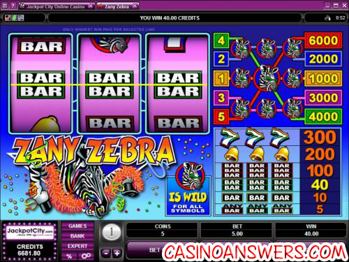 zany zebra slot machine