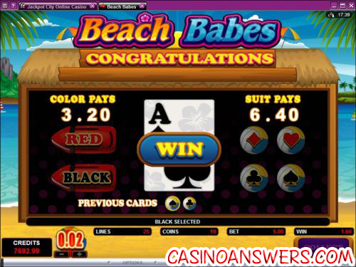 beach babes video slot bonus game