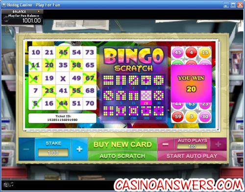 bingo scratch card casino