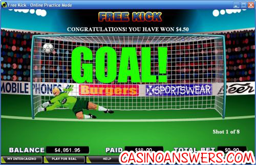 free kick casino game