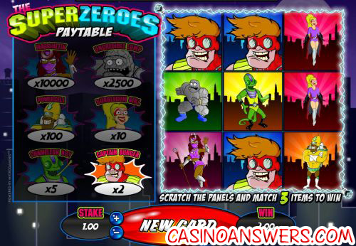 super zeroes scratch card