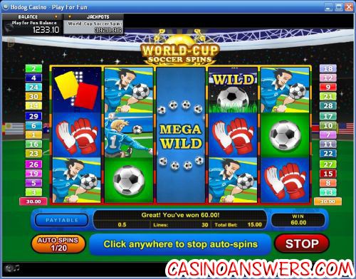 world cup soccer spins slot machine