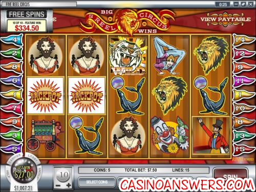 5 reel circus video slot