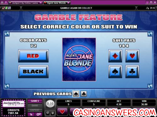 agent jane bond video slot machine