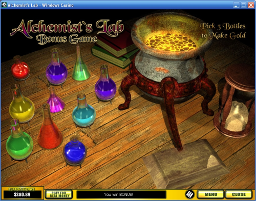 alchemists lab classic slot bonus game