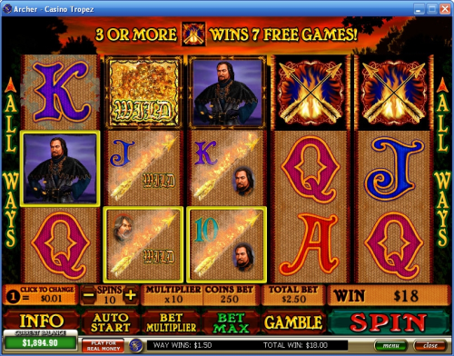 archer video slot