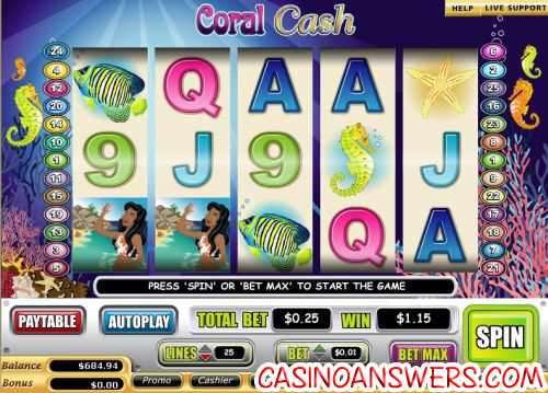 coral cash video slot