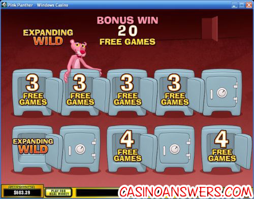 pink panther casino bonus game