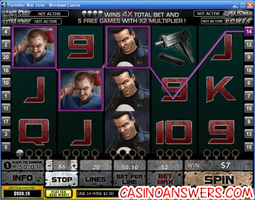 punisher war zone video slot