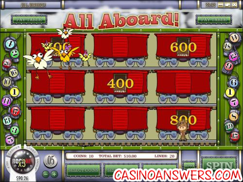 all aboard video slot bonus game