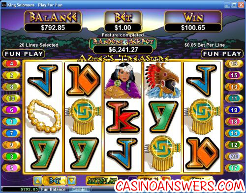 aztecs treasure video slot