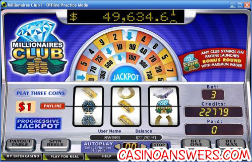 millionaires club progressive jackpot