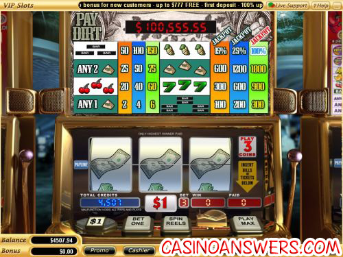 pay dirt video slot progressive jackpot