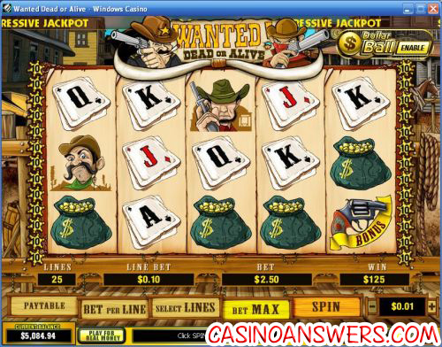 wanted dead or alive video slot