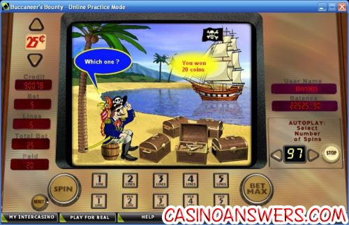 buccaneers bounty 5 reel bonus game