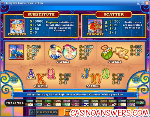 loose caboose casino bonus game