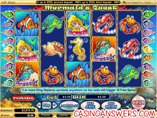 mermaids quest video slot