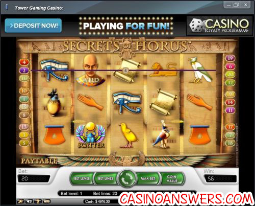 secrets of horus video slot