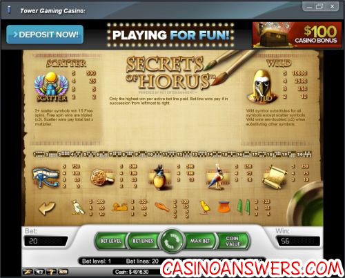 secrets of horus flash game