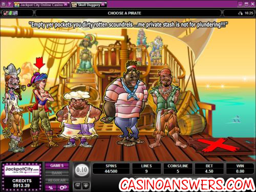 skull duggery pirate slot casino bonus game