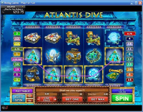 atlantis dive video slot