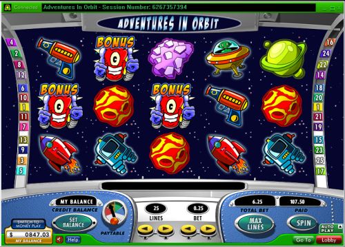 adventures in orbit video slot