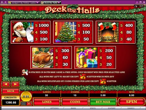 deck halls video slot flash