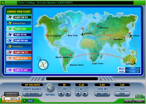 globe trotting map casino game