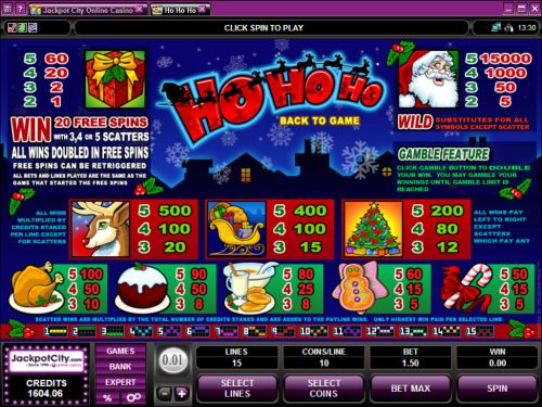 ho ho ho video casino game