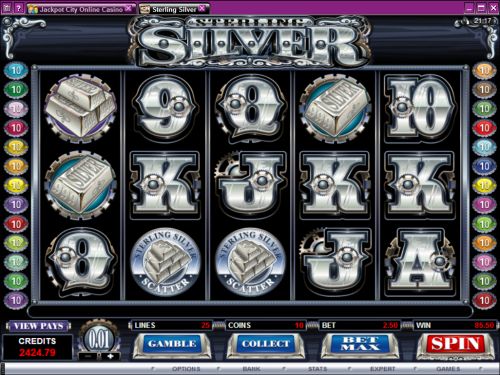 sterling silver microgaming video slot