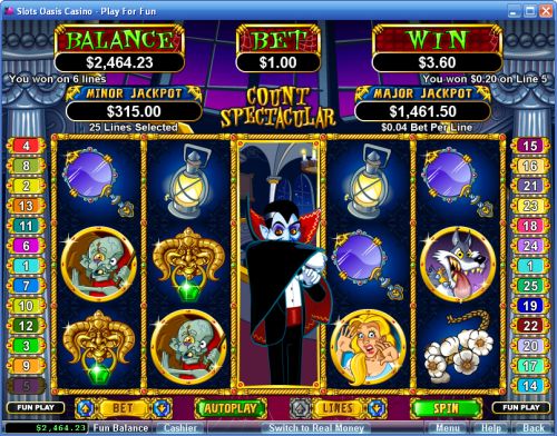 count spectacular video slot