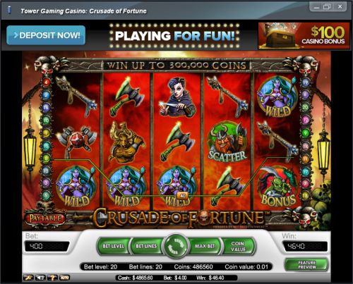 crusade of fortune casino flash game