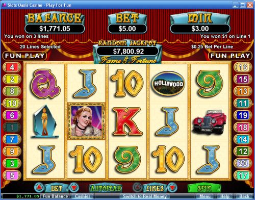 fame and fortune video slot